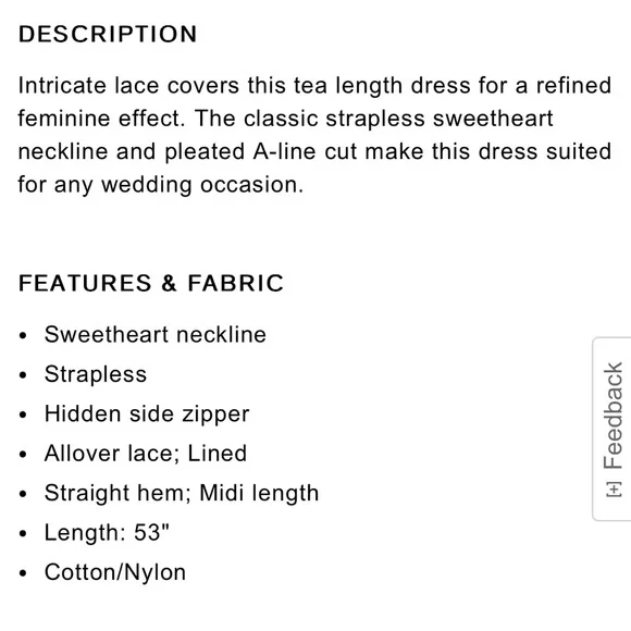 Express -Bridal White Lace Strapless Dress - Picture 5 of 5